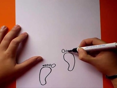 Como dibujar huellas paso a paso 2 | How to draw footprints 2
