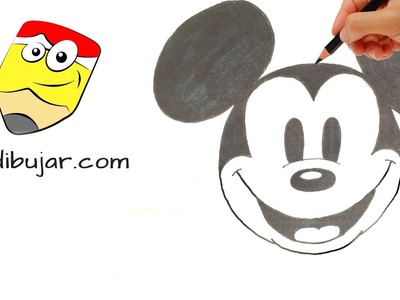 Cómo dibujar la cara de Mickey Mouse clásico | How to draw Classic Mickey Mouse face