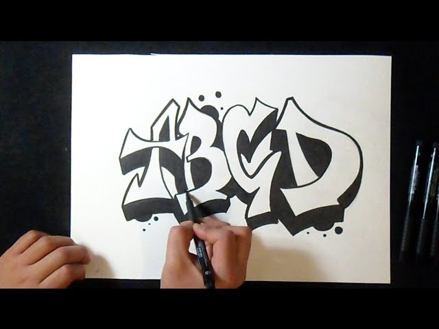 Cómo dibujar Letra de graffiti #1 | ABCD