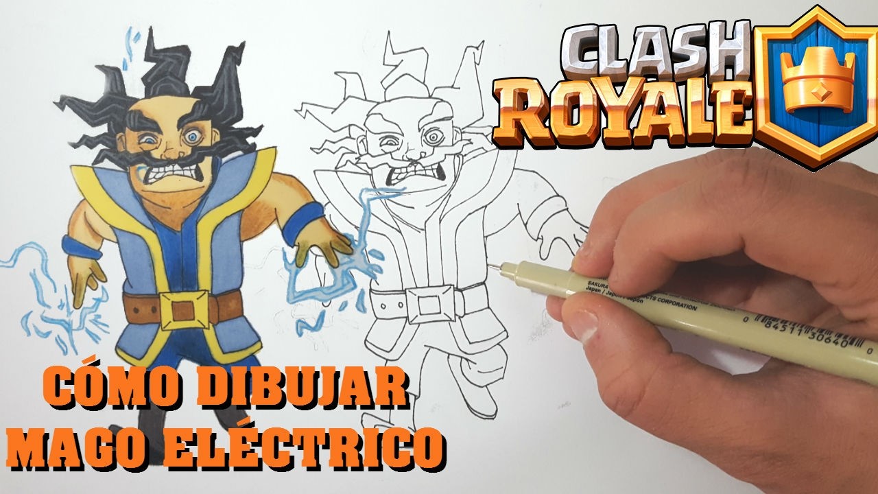 Cómo Dibujar MAGO ELÉCTRICO De CLASH ROYALE-MagicBocetos-Tutorial Paso A Paso