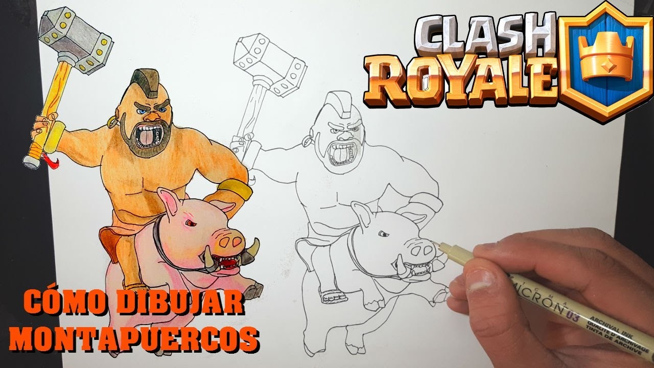 Cómo Dibujar MONTAPUERCOS Clash Royale  Magic Bocetos  Tutorial Paso a Paso