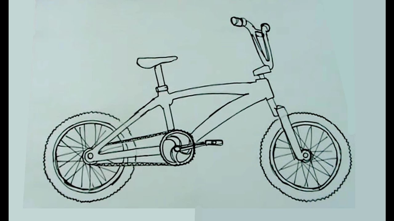 Cómo dibujar muy fácil una biciross, bicicleta cross BMX