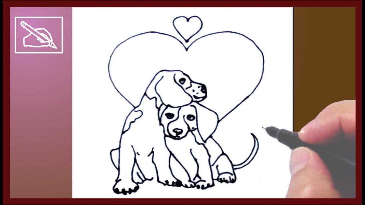 Cómo Dibujar Perritos Enamorados - How To Draw Dogs In Love