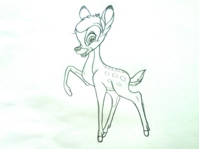 Cómo dibujar un ciervo (Bambi) a lápiz paso a paso - Dibujo de Bambi Disney para niños - Fácil