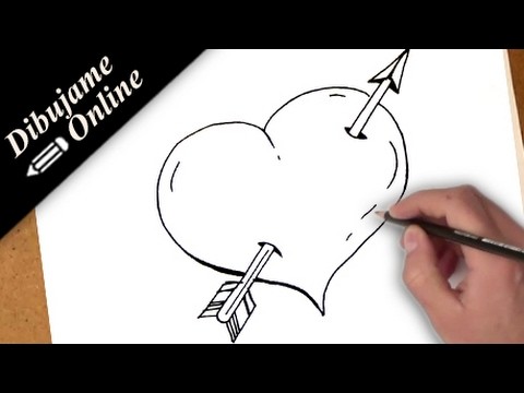 Como dibujar un corazon con una flecha | como dibujar un corazon con una flecha paso a paso