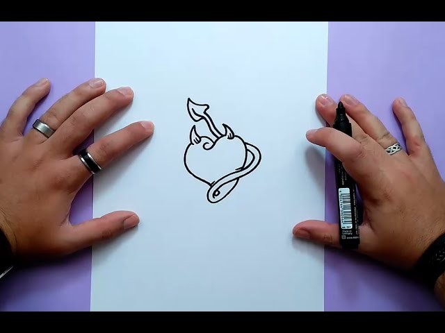 Como dibujar un corazon paso a paso 9 | How to draw a heart 9