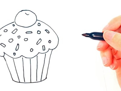 Cómo dibujar un Cupcake paso a paso | Dibujo fácil de Cupcake