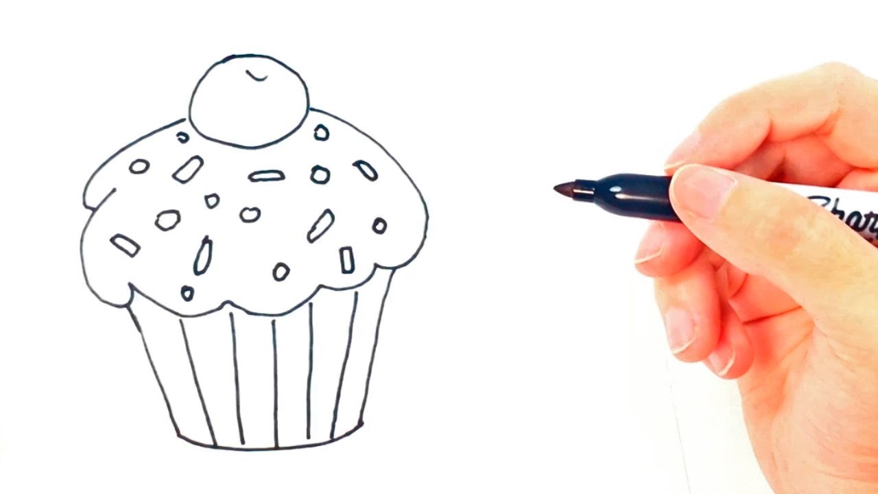 Cómo dibujar un Cupcake paso a paso | Dibujo fácil de Cupcake