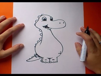 Como dibujar un dinosaurio paso a paso 4 | How to draw a dinosaur 4