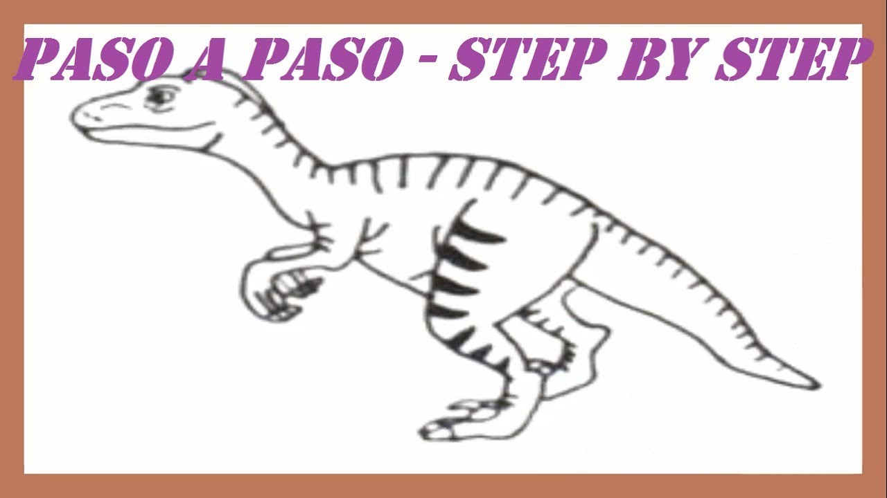 Como dibujar un Dinosaurio Velociraptor l How to draw a Dinosaur Velociraptor