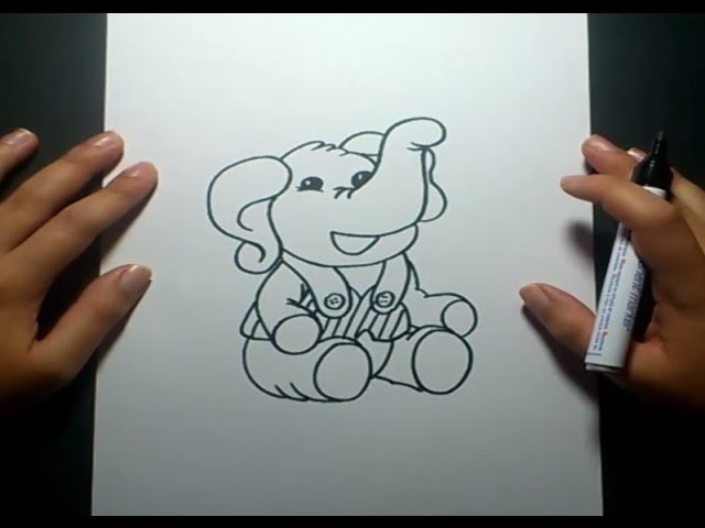 Como dibujar un elefante paso a paso 4 | How to draw an elephant 4