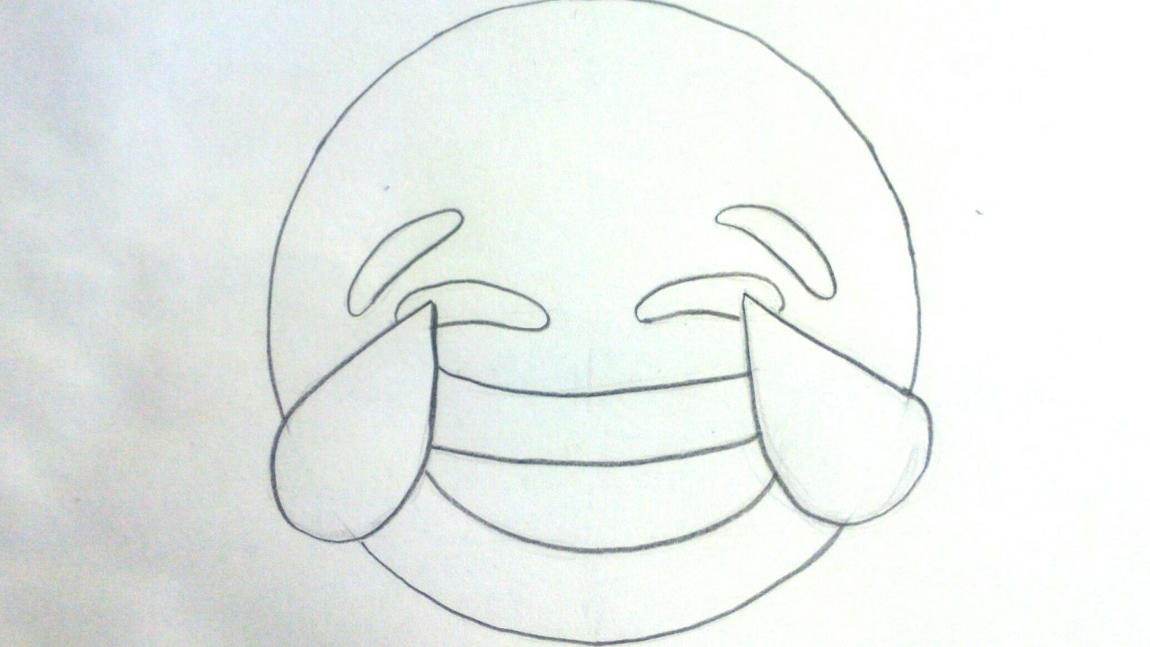 Cómo dibujar un emoji llorando de risa