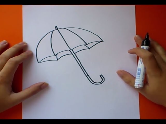 Como dibujar un paraguas paso a paso | How to draw an umbrella