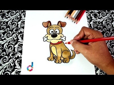 Cómo dibujar un Perro con su Hueso (paso a paso) | How to draw a Dog with its bone