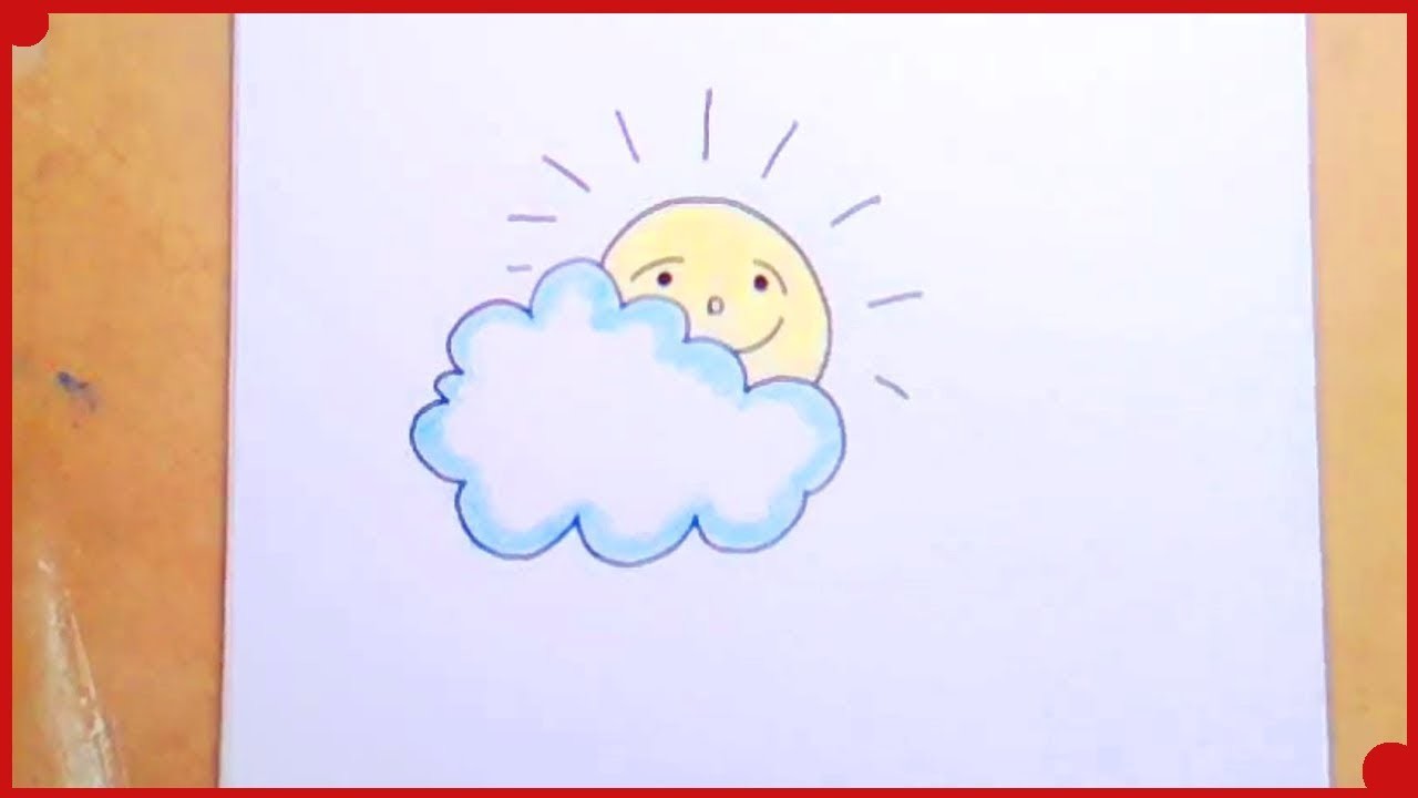 Como dibujar un sol y una nube para los que empiezan a dibujar | How to draw a Sun and a Cloud