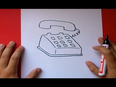 Como dibujar un telefono paso a paso | How to draw a phone