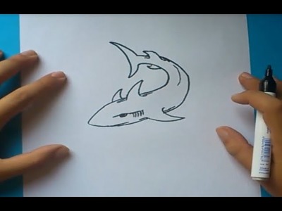 Como dibujar un tiburon paso a paso | How to draw a shark
