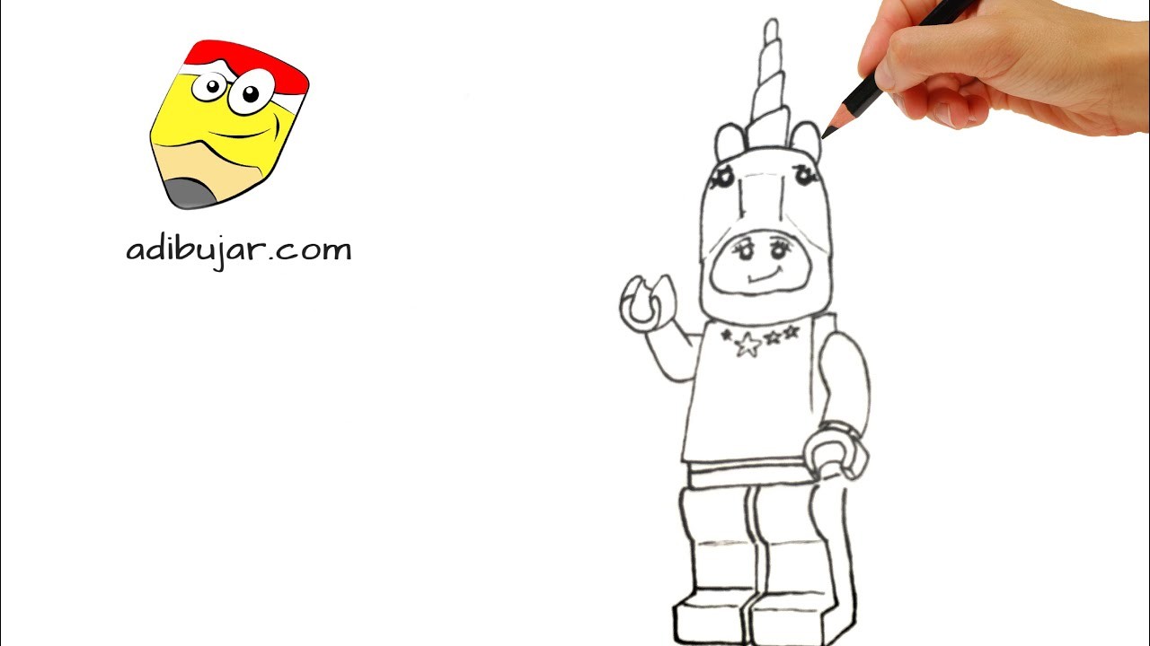 Cómo dibujar un unicornio lego fácil paso a paso