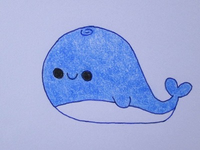 Cómo dibujar una ballena kawaii