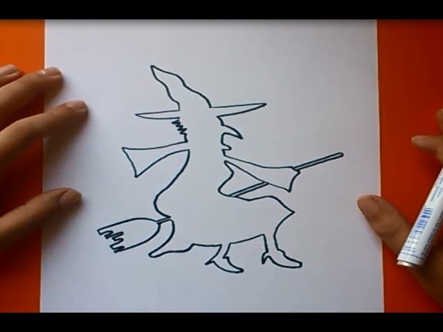 Como dibujar una bruja paso a paso | How to draw a witch