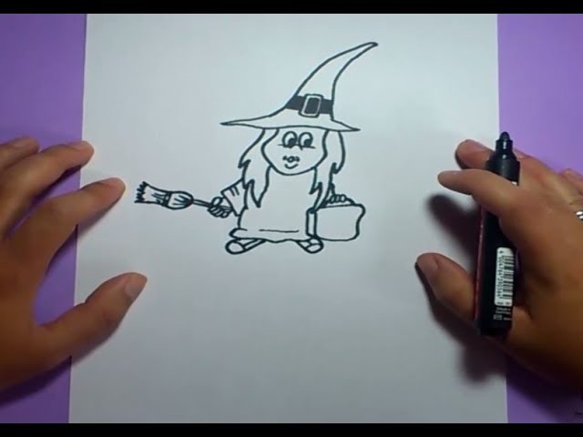 Como dibujar una bruja paso a paso 4 | How to draw a witch 4