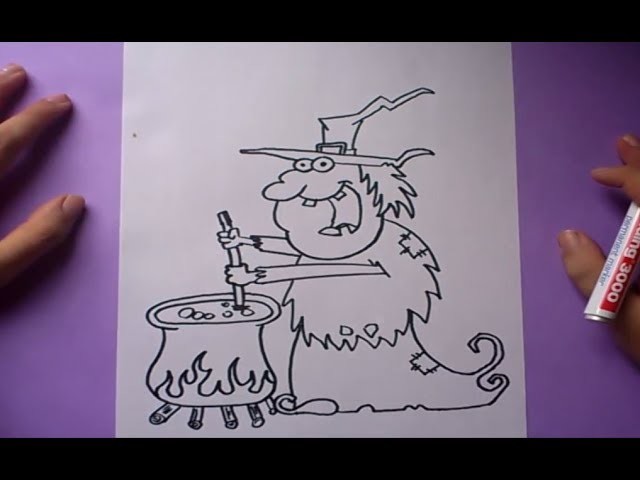 Como dibujar una bruja paso a paso 3 | How to draw a witch 3