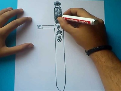 Como dibujar una espada paso a paso 2 | How to draw a sword 2
