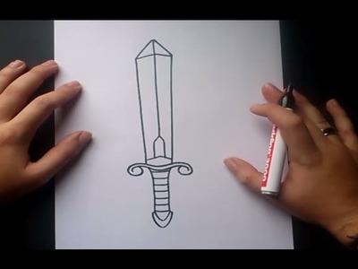 Como dibujar una espada paso a paso 3 | How to draw a sword 3