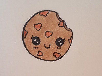 Como dibujar una galleta kawaii facil paso a paso - How to draw a kawaii cookie
