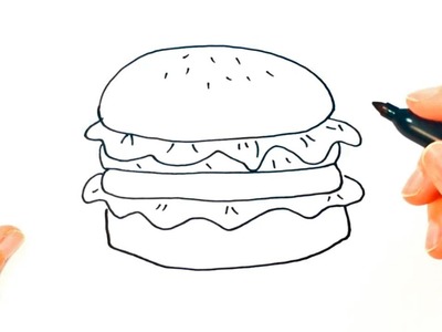 Cómo dibujar una Hamburguesa paso a paso | Dibujo fácil de Hamburguesa