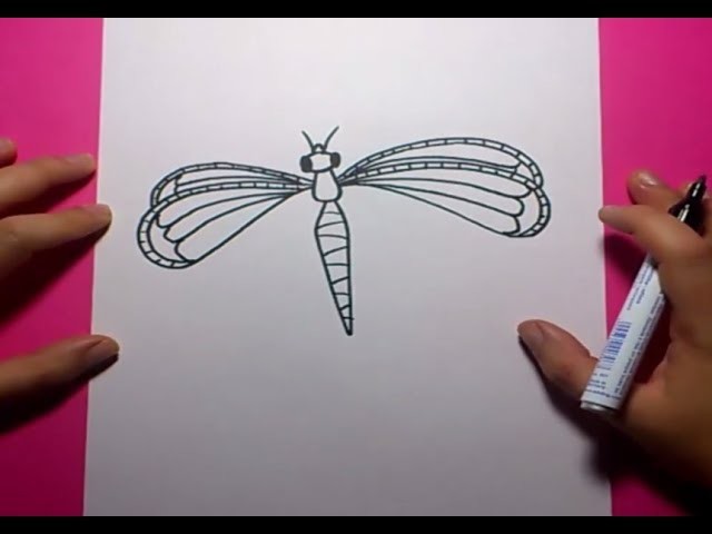 Como dibujar una libelula paso a paso | How to draw a dragonfly