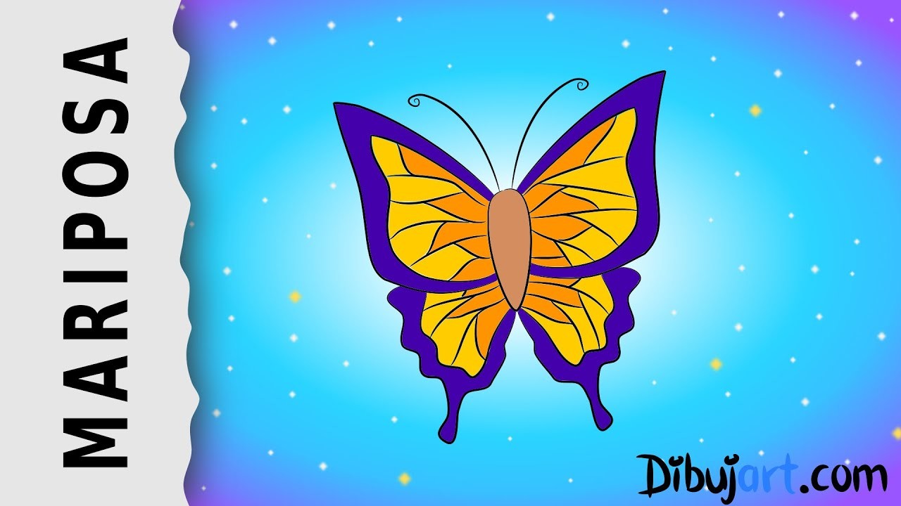 Cómo dibujar una Mariposa #2 - Dibujo animado paso a paso