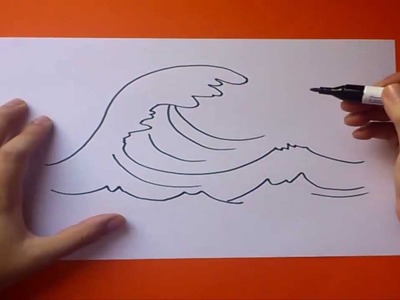 Como dibujar una ola paso a paso | How to draw a wave