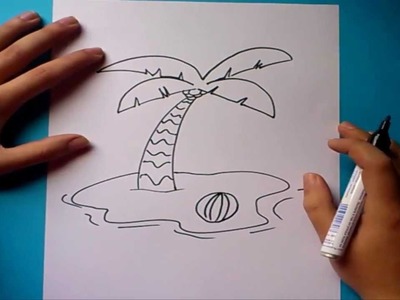 Como dibujar una palmera paso a paso | How to draw a palm tree