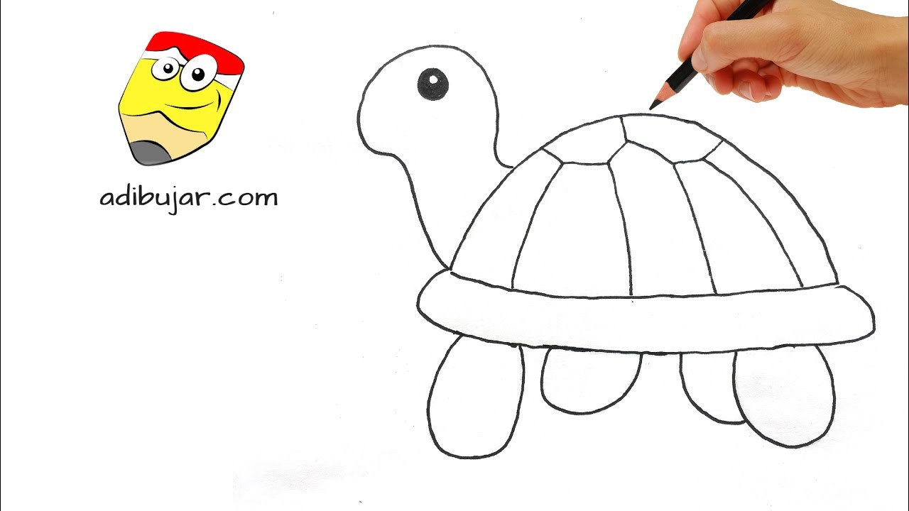 Cómo dibujar una tortuga fácil: Emojis Whatsapp paso a paso | How to draw turtle emoji