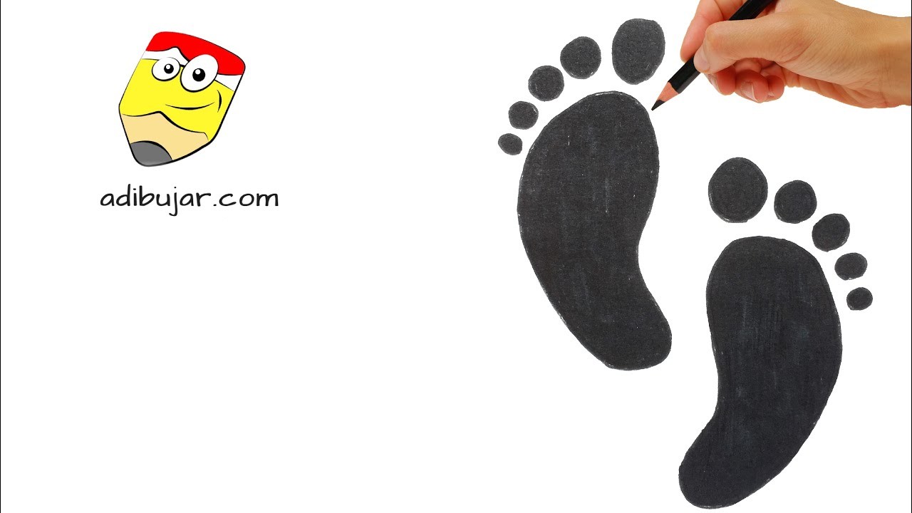 Cómo dibujar unas huellas fácil: Emojis Whatsapp paso a paso | How to draw footprints emoji