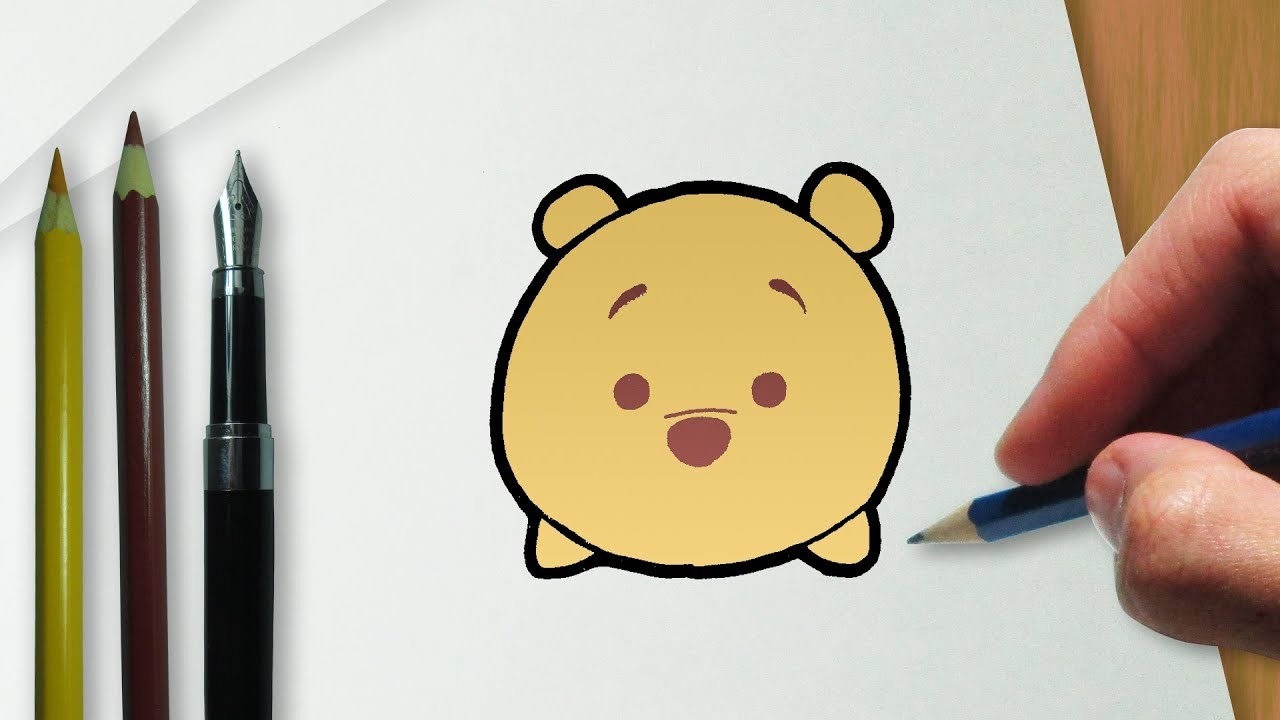 Cómo dibujar Winnie the Pooh en la versión Disney Tsum Tsum