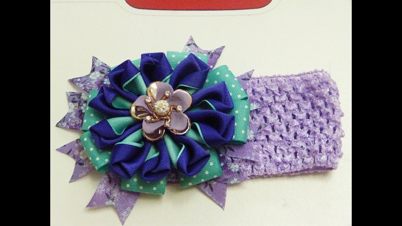 Como Hacer Flor Grande de Liston ,Hair ribbon bows and flowers