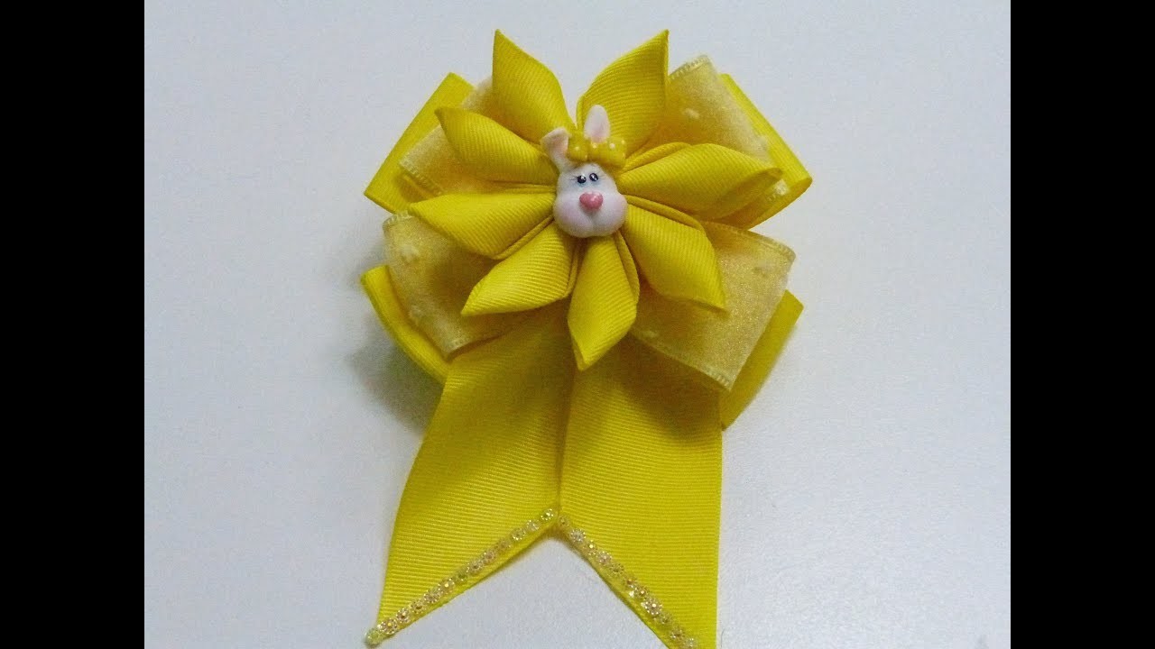 Como hacer lazos dobles y Flores de listón sencillos y fáciles,  Hair ribbon bows and flowers
