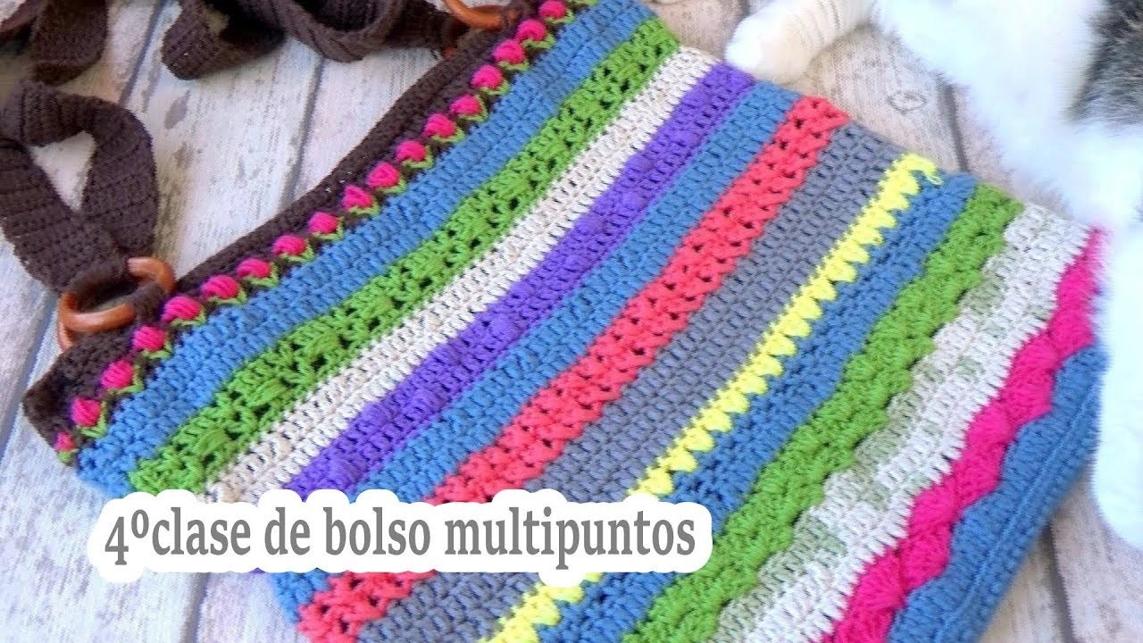 Como hacer un bolso a crochet  multipuntos  | CLASE 4º | Ganchillo facil