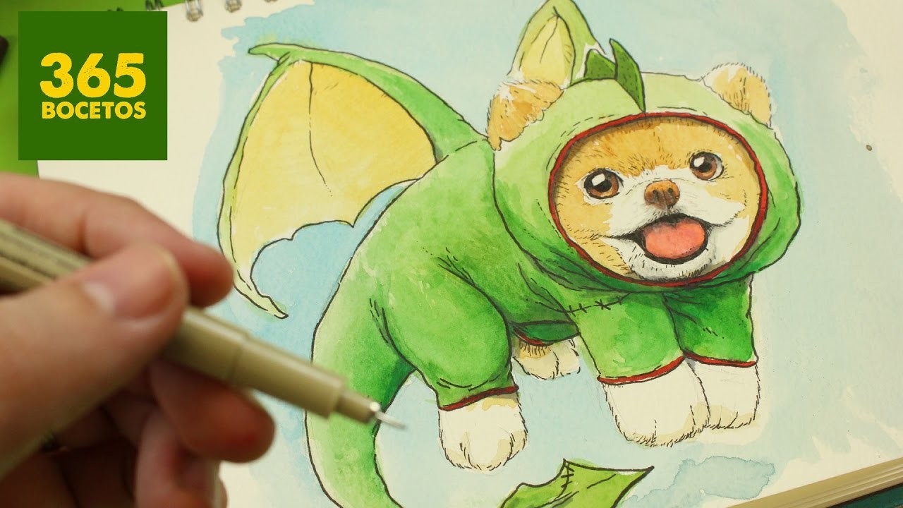CUTE KAWAII - Dibujo super kawaii de perrito Dragon - Super Ternura