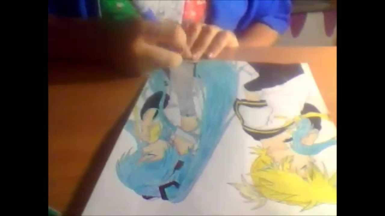 Dibujando a Miku Hatsune y Len Kagamine