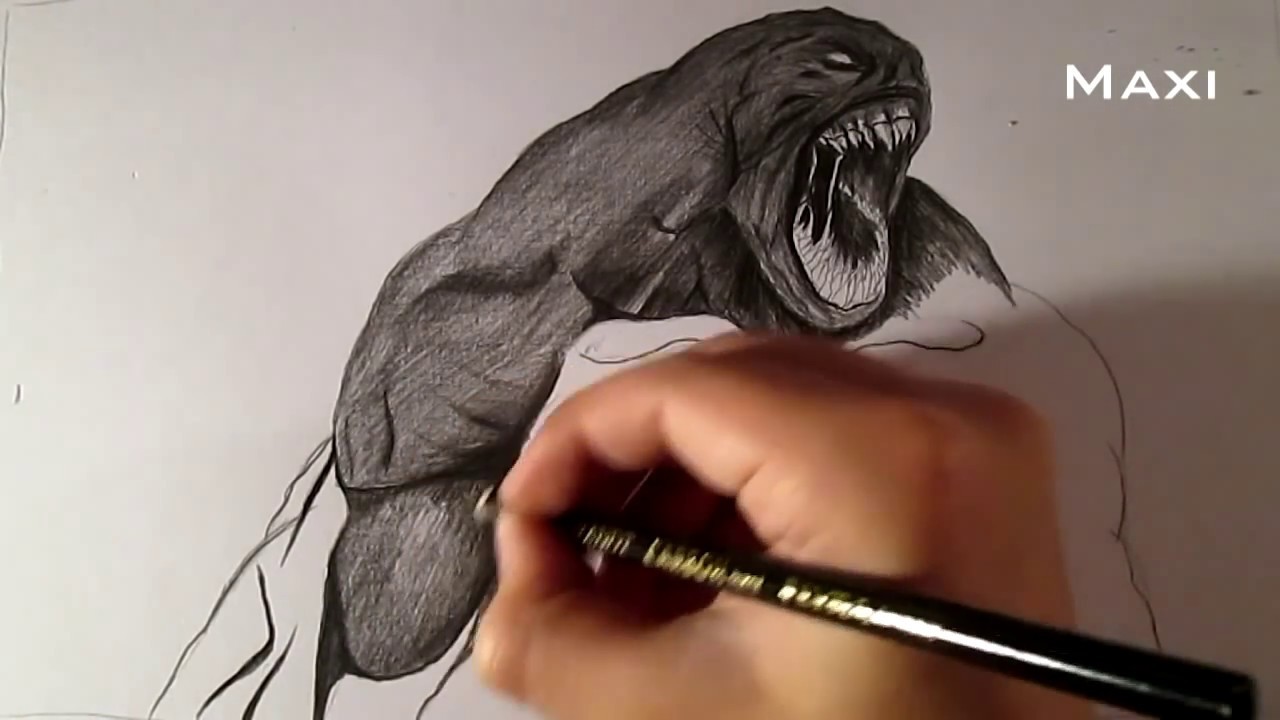 Dibujando al Kraken de Furia de Titanes, The Kraken dibujo a lápiz y carboncillo