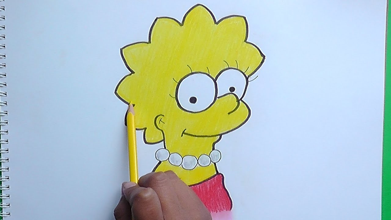 Dibujando y pintando a Lisa (Los Simpson) - Drawing and painting Lisa