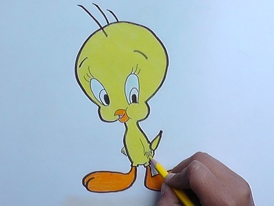 Dibujar y colorear a Pollito Piolin (Looney Tunes) - Draw and color a chick Tweety