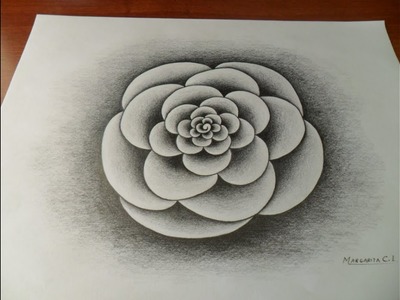 Dibujo de un Mandala Usando el degradado del lápiz,con 6B(sin difuminador). Estudio tonos y volumen.