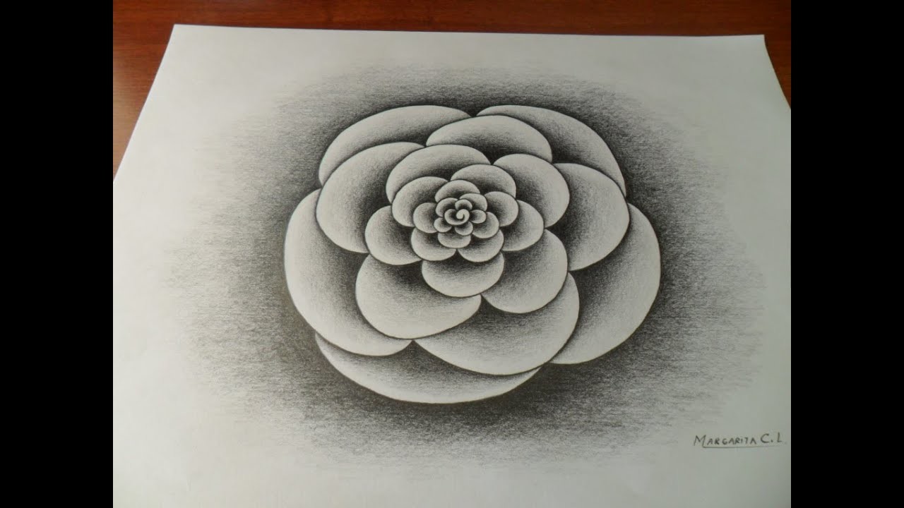 Dibujo de un Mandala Usando el degradado del lápiz,con 6B(sin difuminador). Estudio tonos y volumen.