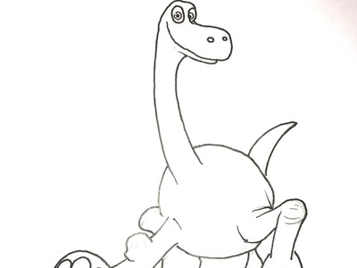 Dinosaurios: Cómo dibujar a Arlo paso a paso a lápiz - Fácil