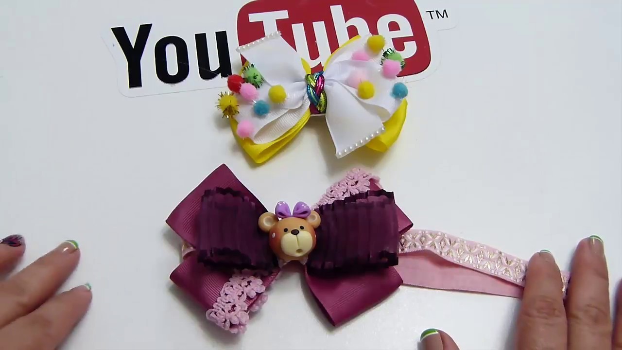 Dos lindos diseños de Moños para Bebes y Niñas,  How to make Bow Easy Ribbon