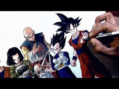 DRAGON BALL SUPER Speed Drawing | Torneo de Fuerza | Universo 7 | Dibujando a Goku y su pandilla